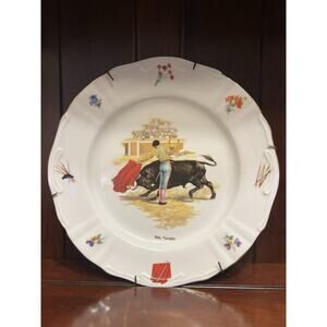 SEVE Spanish Bullfighting Decorative Wall Plates Set of 2 Hand Painted 10”